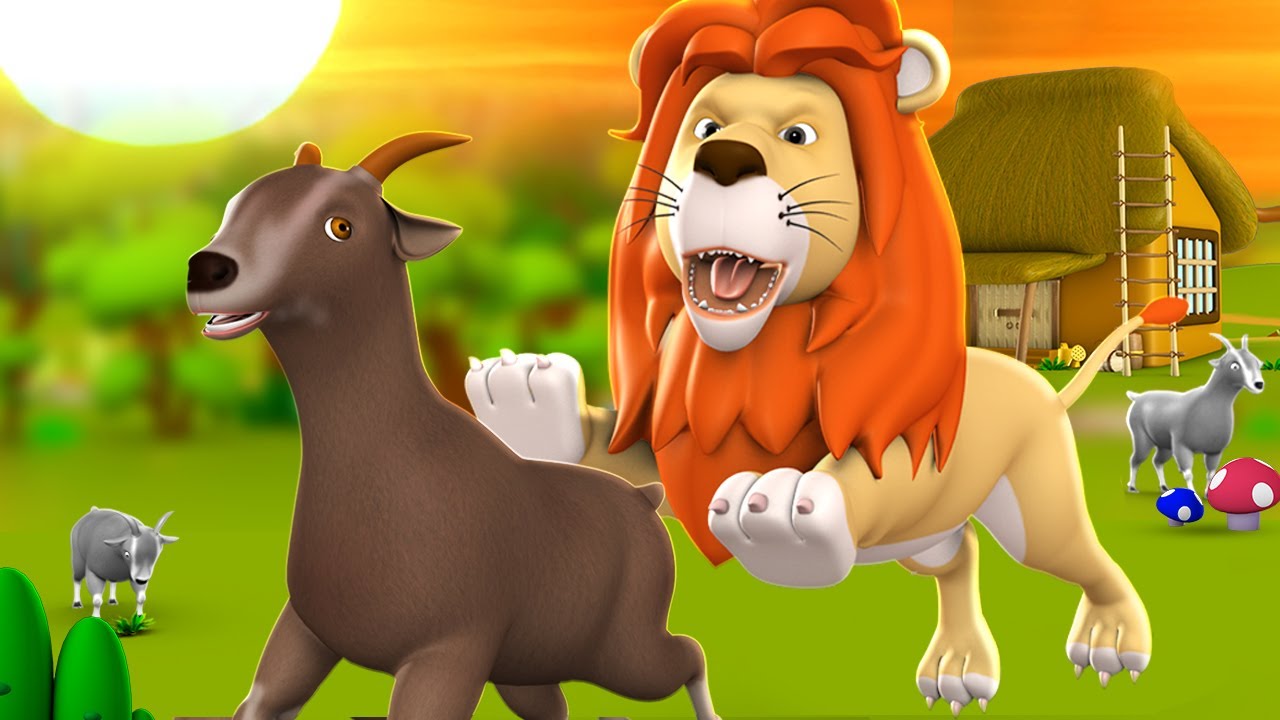 Sher aur Samajhdar Bakri Urdu Moral Stories for Kids शेर और बकरी कहानी Lion Goat Tales